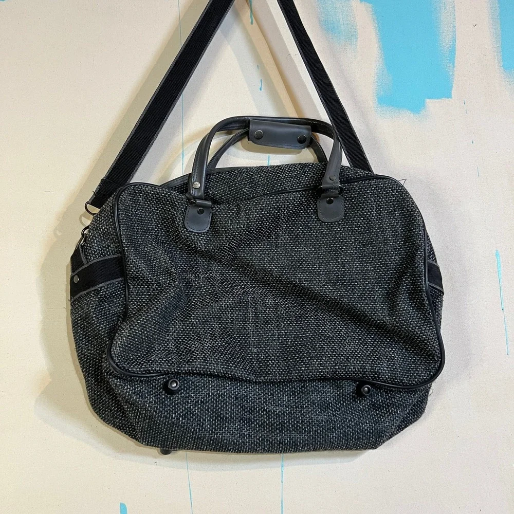 Vintage 1990s American Flyer Duffel Bag Travel Luggage‎ 17x12x5.5 Inch Gray